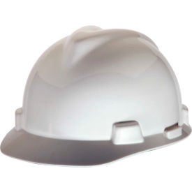 MSA Safety 463942 MSA V-Gard® Hard Hats, Front Brim, Staz-On® Pin-Lock Suspension, White, 463942 image.