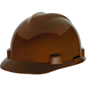 MSA Safety 464658 MSA V-Gard® Slotted Cap With Staz-On Suspension, Brown image.