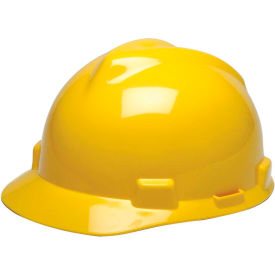 MSA Safety 475360 MSA V-Gard® Hard Hats, Front Brim, Fas-Trac® Suspension, Yellow, 475360 image.