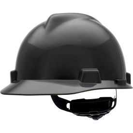 MSA Safety 492559 MSA V-Gard® Slotted Cap With Fas-Trac III Suspension, Black image.