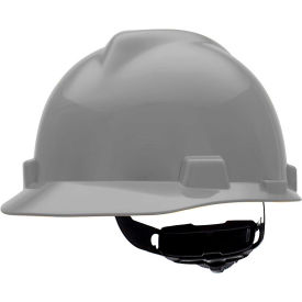 MSA Safety 495855 MSA V-Gard® Slotted Cap With Fas-Trac III Suspension, Silver image.