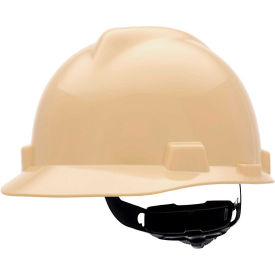 MSA Safety 495856 MSA V-Gard® Slotted Cap With Fas-Trac III Suspension, Light Buff image.