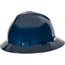 MSA Safety 802975 MSA V-Gard® Slotted Full-Brim Hat With Fas-Trac III Suspension, Dark Canadian Blue image.