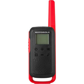 Motorola T210 Motorola Solutions T210 Rechargeable Two-Way Radio, Black with Red, 2-Pack image.