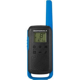 Motorola T270 Motorola Solutions T270 Rechargeable Two-Way Radio, Black with Blue, 2-Pack image.