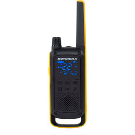 Motorola T470 Motorola Solutions T470 Rechargeable Two-Way Radio, Black with Yellow, 2-Pack image.