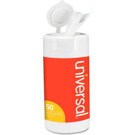 Universal UNV43660 Universal® Dry Erase Cleaning Wet Wipes, 5 x 10, 50/Pack image.