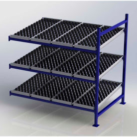 UNEX Manufacturing, Inc. FC99SW72483-A UNEX FC99SW72483-A Flow Cell Heavy Duty Gravity Rack w/ wheelbed Add-On, 3 Level, 72"W x 48"D x 72"H image.