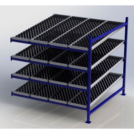 UNEX Manufacturing, Inc. FC99SW72724-A UNEX FC99SW72724-A Flow Cell Heavy Duty Gravity Rack w/ wheelbed Add-On, 4 Level, 72"W x 72"D x 72"H image.