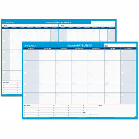 At-A-Glance Products PM33328 AT-A-GLANCE® 30/60-Day Undated Horizontal Erasable Wall Planner, 48 x 32, White/Blue image.