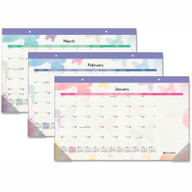 At-A-Glance Products SK91705 AT-A-GLANCE® Watercolors Recycled Monthly Desk Pad Calendar, 17.75 x 11, 2024 image.