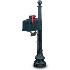 United Visual Products N1021783-BLACK United Visual Products Cape Charles Single Residential Mailbox & Post N1021783 - Black image.