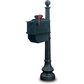 United Visual Products N1021784-BLACK United Visual Products Augusta Single Residential Mailbox & Post N1021784 - Black image.