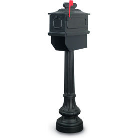 United Visual Products N1023734-BLACK United Visual Products Newport Single Residential Mailbox & Post N1023734 - Black image.