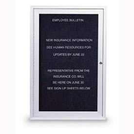 United Visual Products UV1168DI-SATIN-BLACK United Visual Products 24"W x 36"H 1-Door Outdoor Enclosed Illuminated Letter Board with Satin Frame image.
