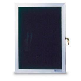United Visual Products UV500SL-SATIN-BLACK United Visual Products 12"W x 18"H Slim Style Enclosed Letter Board with Satin Frame image.
