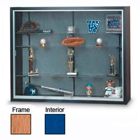 60" x 48" x 16" Laminate Display Case w/3 Shelves and Cobalt Accent Interior view 2