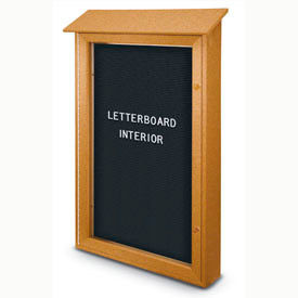 United Visual Products UVSD4226LB-CEDAR United Visual Products 26"W x 42"H Single Door Letter Board Message Center with Cedar Frame image.