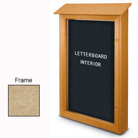 United Visual Products UVSD4226LB-SAND United Visual Products 26"W x 42"H Single Door Letter Board Message Center with Sand Frame image.