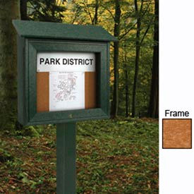 United Visual Products UVSM1818-CEDAR United Visual Products 18"W x 16"H Mini Cork Message Board with Cedar Frame image.