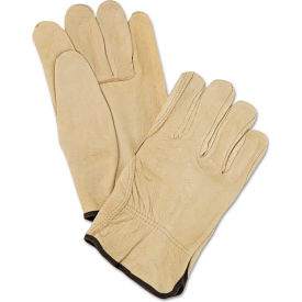 United Stationers Supply 127-3400L MCR Safety 3400L Unlined Pigskin Driver Gloves, Cream, Large, 12 Pairs image.
