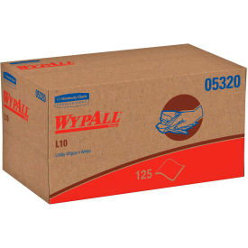 United Stationers Supply 5320 WypAll L10 Utility Wipes, 9 x 10-1/2, Pop-Up Box, White, 125/Box, 18 Boxes/Carton - 05320 image.