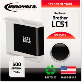 Innovera Remanufactured LC51BK Ink, 500 Page-Yield, Black