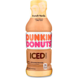 United Stationers Supply GMT049000072396 Dunkin® French Vanilla Iced Coffee Drink, Regular, Light Ground, 13.7 oz. Cap. Bottle,  12PK image.