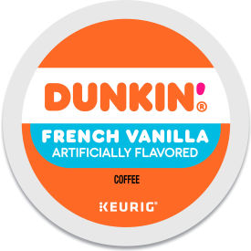 United Stationers Supply GMT1268 Dunkin® French Vanilla Coffee, Regular, Medium Ground, K-Cup Pods, 0.37 oz. Cap., Pack of 22 image.