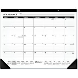AT-A-GLANCE Academic Year Ruled Desk Pad Black Binding & Corners 16-Month Sept 2025 to Dec 2026 