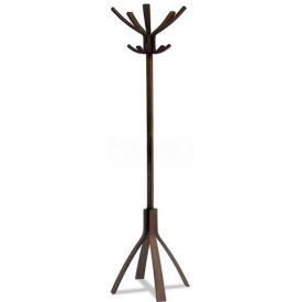 Alba PMCAFE Caf Wood Coat Stand, Ten Pegs/Five Hooks, Espresso Brown