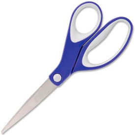 Acme United Corp. 15554 Westcott 15554 Straight KleenEarth Soft Handle Scissors, 8" length, Blue/Gray image.