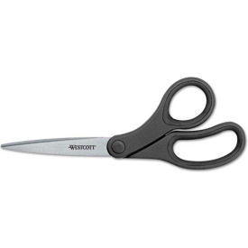 Acme United Corp. 15582 Westcott® KleenEarth Basic Plastic Handle Scissors, 7" Length, Pointed, Black image.