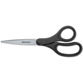 Acme United Corp. 15586 Westcott 15586 KleenEarth Basic Plastic Handle Scissors, 9" Length, Pointed, Black image.
