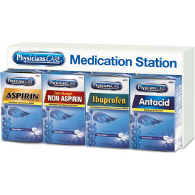 Acme United Corp. 90780 PhysiciansCare® Medication Station Aspirin, Ibuprofen, Non Aspirin Pain Reliever, Antacid image.