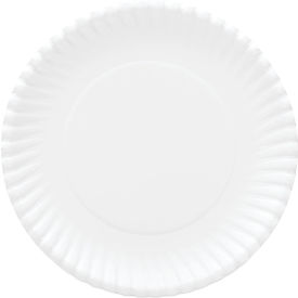 United Stationers Supply AJM OH9AJBXWH AJM Packaging Corporation Gold Label Coated Paper Plates, 9" Dia., White, Pack of 960 image.