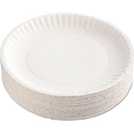 United Stationers Supply AJM PP9GRAWH PACK AJM Packaging Corporation Paper Plates, 9" Dia., White, Pack of 100 image.