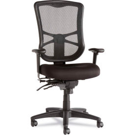 Alera Furniture ALEEL41ME10B Alera® Multifunction Mesh Chair - Fabric - High Back - Black - Elusion Series image.