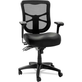 Alera Furniture EL4215 Alera® Multifunction Mesh Chair - Leather - Mid Back - Black - Elusion Series image.