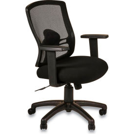 Alera Furniture ET4017B Alera Etros Series Mesh Mid-Back Petite Swivel/Tilt Chair, Supports Up To 275 Lbs, Black image.