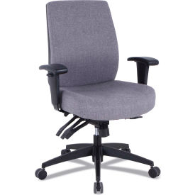 Alera 24/7 Mid-Back Multifunction Task Chair - Gray Fabric - Wrigley Series