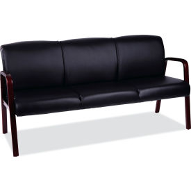 United Stationers Supply ALERL2319M Alera® 3 Seat Sofa, 750 lb. Capacity, Leather, Black image.