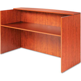 Alera Furniture ALEVA327236MC Alera Reception Desk w/Counter - 71"W x 35-1/2"D x 42-1/2"H - Med Cherry - Valencia Series image.