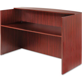 Alera Furniture ALEVA327236MY Alera Reception Desk w/Counter - 71"W x 35-1/2"D x 42-1/2"H - Mahogany - Valencia Series image.