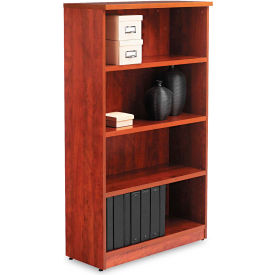 Alera Furniture ALEVA635632MC Alera Bookcase with 4 Shelves - 31-3/4"W x 14"D x 55"H - Medium Cherry - Valencia Series image.