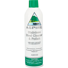 United Stationers Supply AEPA14620 Misty Aspire Stainless Steel Cleaner & Polish, 16 oz. Aerosol Can,  12 Cans - 1038047 image.