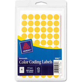 Avery Consumer Products 5062 Avery® Removable Self-Adhesive Color-Coding Labels, 1/2" Dia, Neon Orange, 840/Pack image.