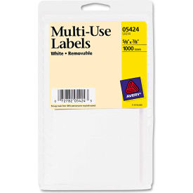 Avery Consumer Products 5424 Avery® Self-Adhesive Removable Multi-Use Labels, 5/8 x 7/8, White, 1000/Pack image.