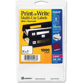 Avery Consumer Products 5428 Avery® Print or Write Removable Multi-Use Labels, 3/4 x 1, White, 1000/Pack image.