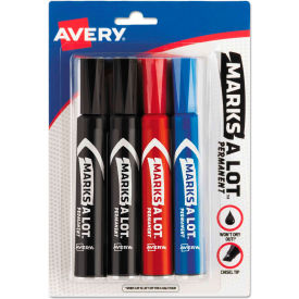 Avery Consumer Products 7905 Avery® MARKS A LOT Regular Desk-Style Permanent Marker, Broad Chisel Tip, Asstd Colors, 4/Set image.